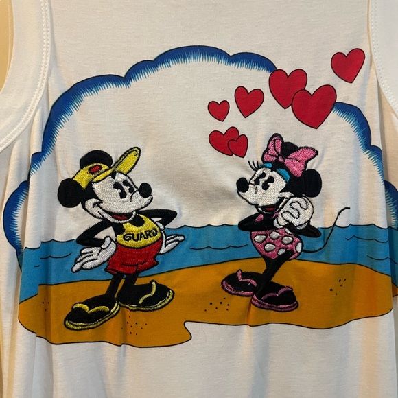 Sunday Comics Women’s Tank Top Day At The Beach Mickey And Minnie Medium - Picture 4 of 5